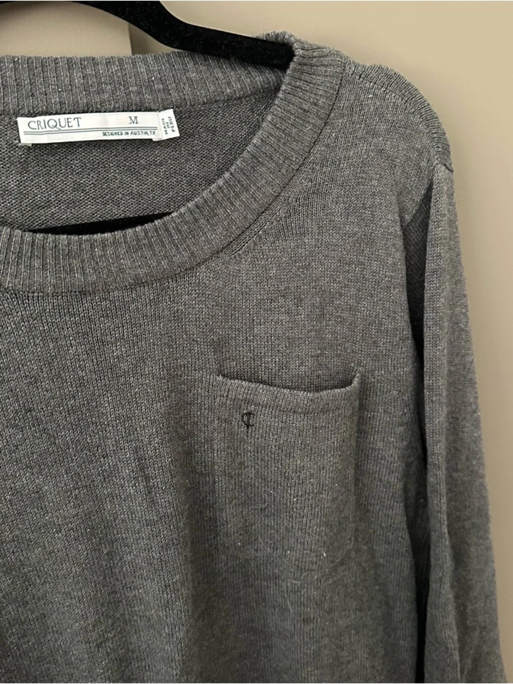 Criquet gray cotton and cashmere sweater Medium